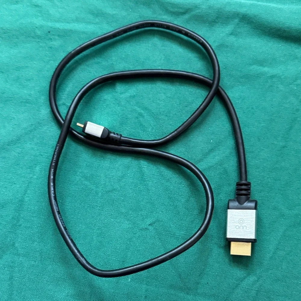 Onn HDMI Cable Black and Silver